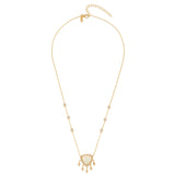 18ct gold vermeil opal crystal necklace.