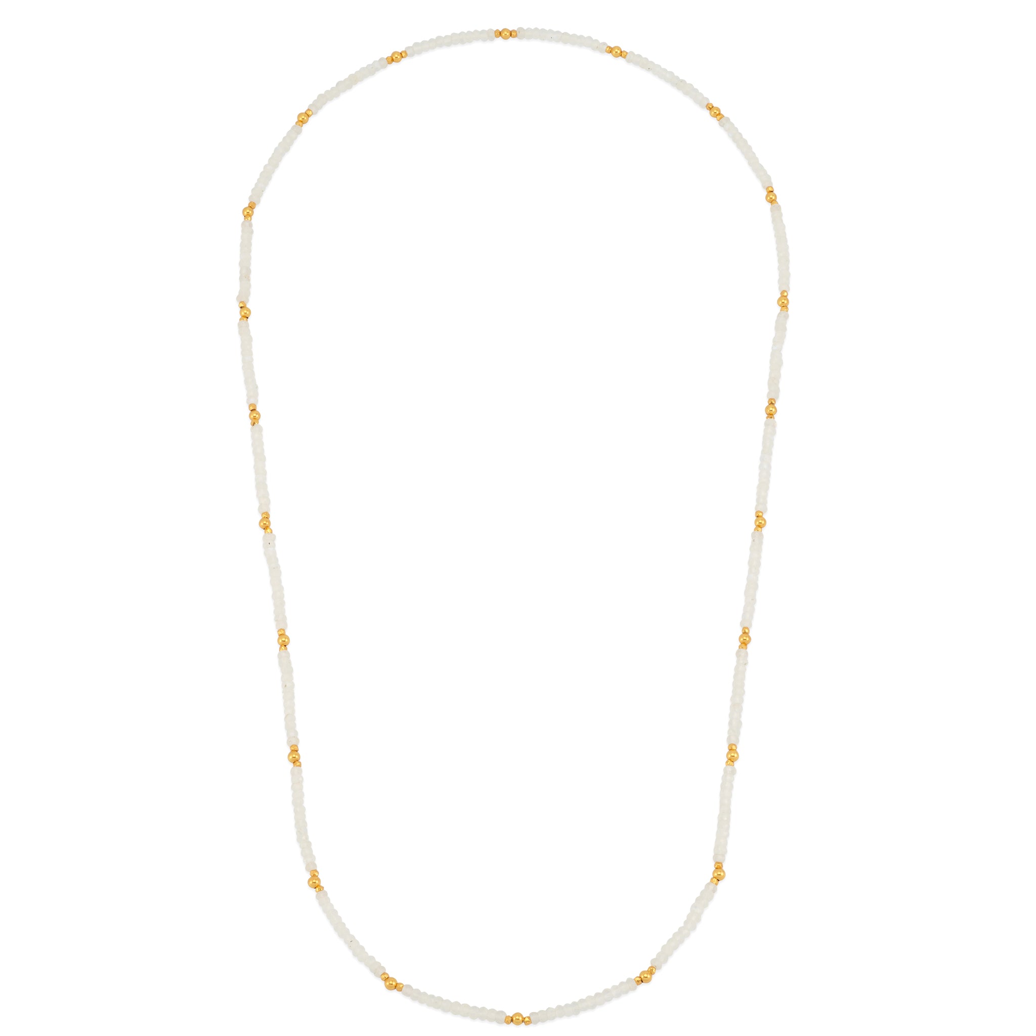 18ct gold plated vermeil on sterling silver with natural moonstone gemstones long necklace.