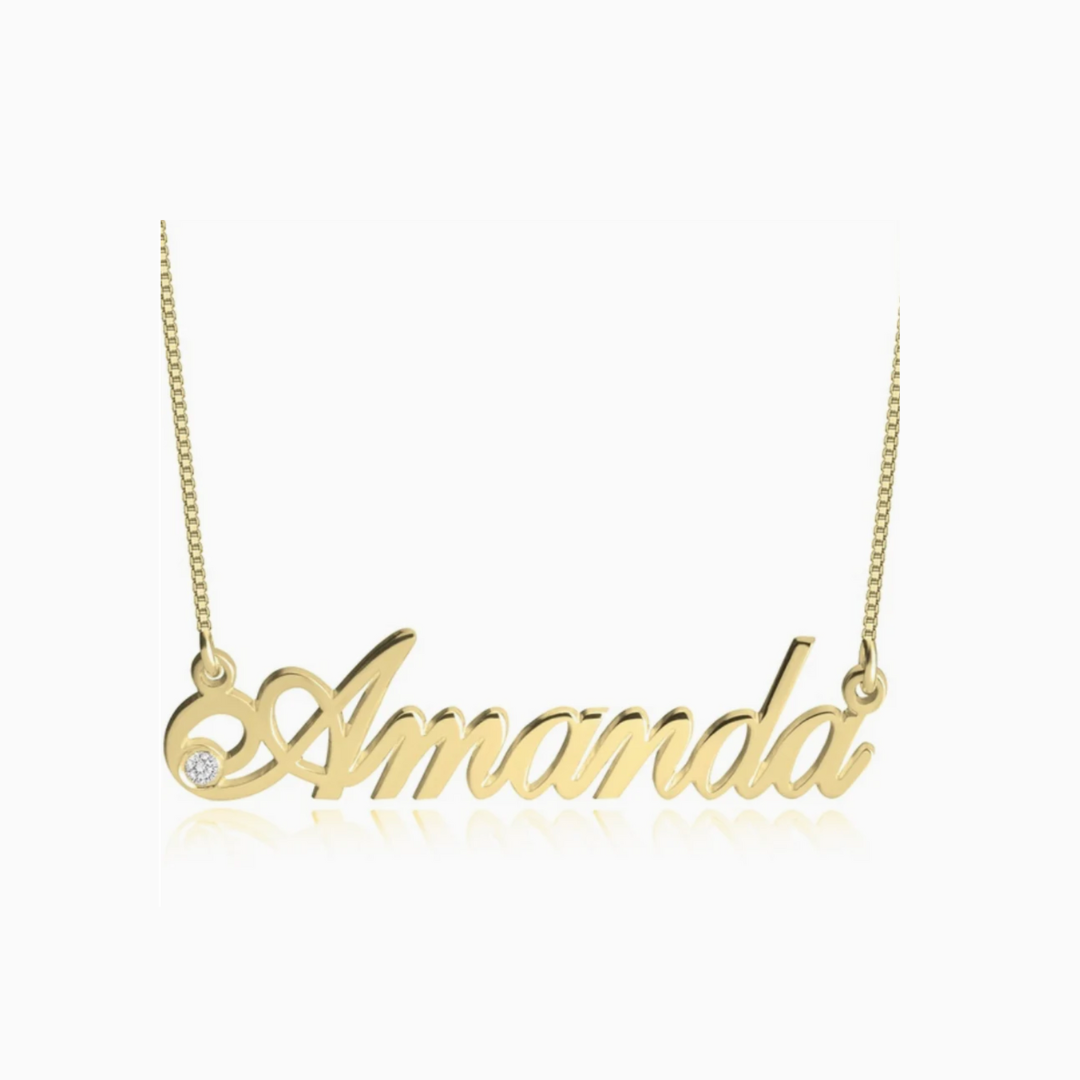 solid gold personalisable name necklace personalised word chain