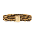 18ct gold vermeil black and gold silk weaved bracelet with gold clasp.