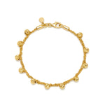18ct vermeil gold plated silver weaved bracelet with lobster clasp. layering in a stack