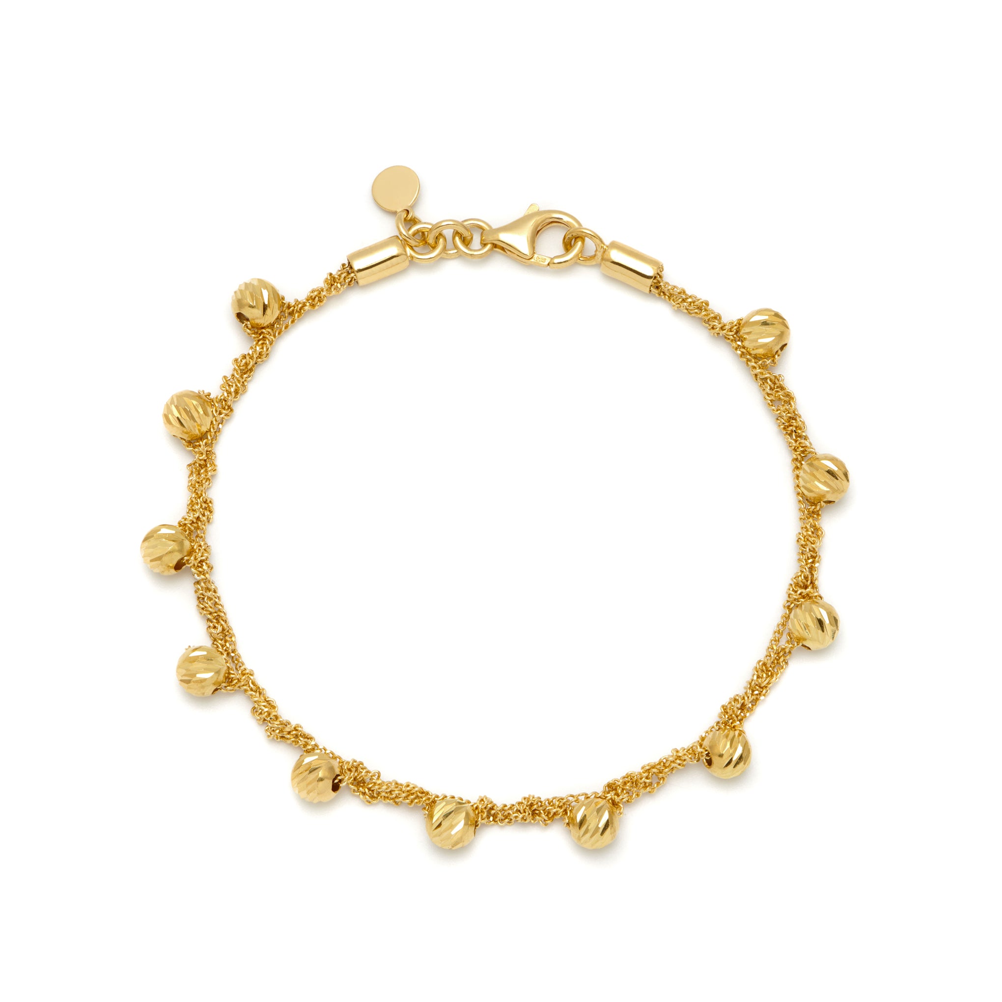 18ct vermeil gold plated silver weaved bracelet with lobster clasp. layering in a stack