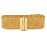 18ct gold vermeil plated sterling silver weaved with gold silk strands bracelet.