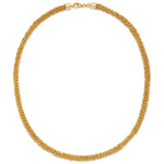 A chunky 18ct gold vermeil chain necklace with a woven design and a lobster clasp.
