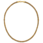 a chunky 18ct gold vermeil plated silver woven necklace. gold and silver necklace with lobster clasp.