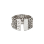 sterling silver weaved ring with open closure for various customizable sizing.