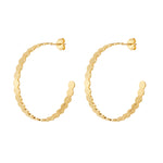 18ct gold vermeil hoop earrings circular textured with butterfly closure