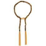 18ct plated gold vermeil with black silk thread tassel bracelet with lobster clasp