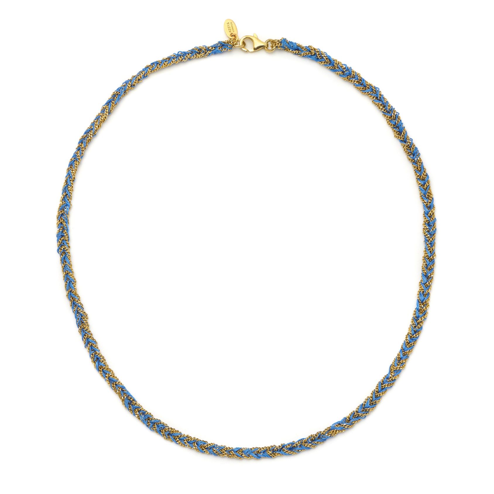 18ct gold plated vermeil with blue silk thread friendship necklace