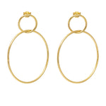 A pair of gold hoop earrings