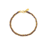 18ct gold played vermeil on silver with indigo silk threads friendship bracelet with lobster clasp.