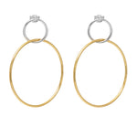18ct gold and silver hoops earrigns
