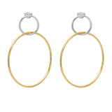 18ct gold and silver hoops earrigns