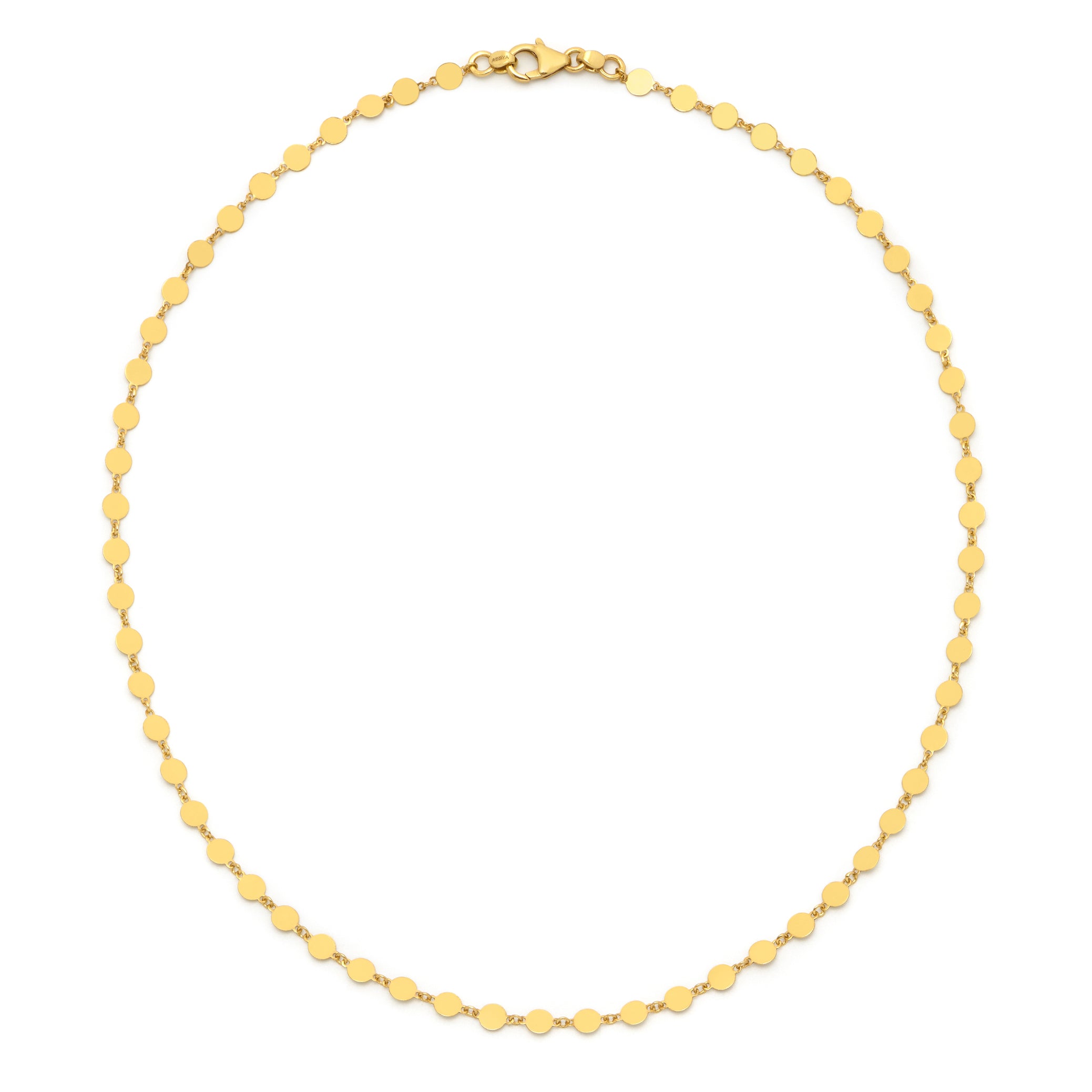 18ct plated gold vermeil necklace with circle chain