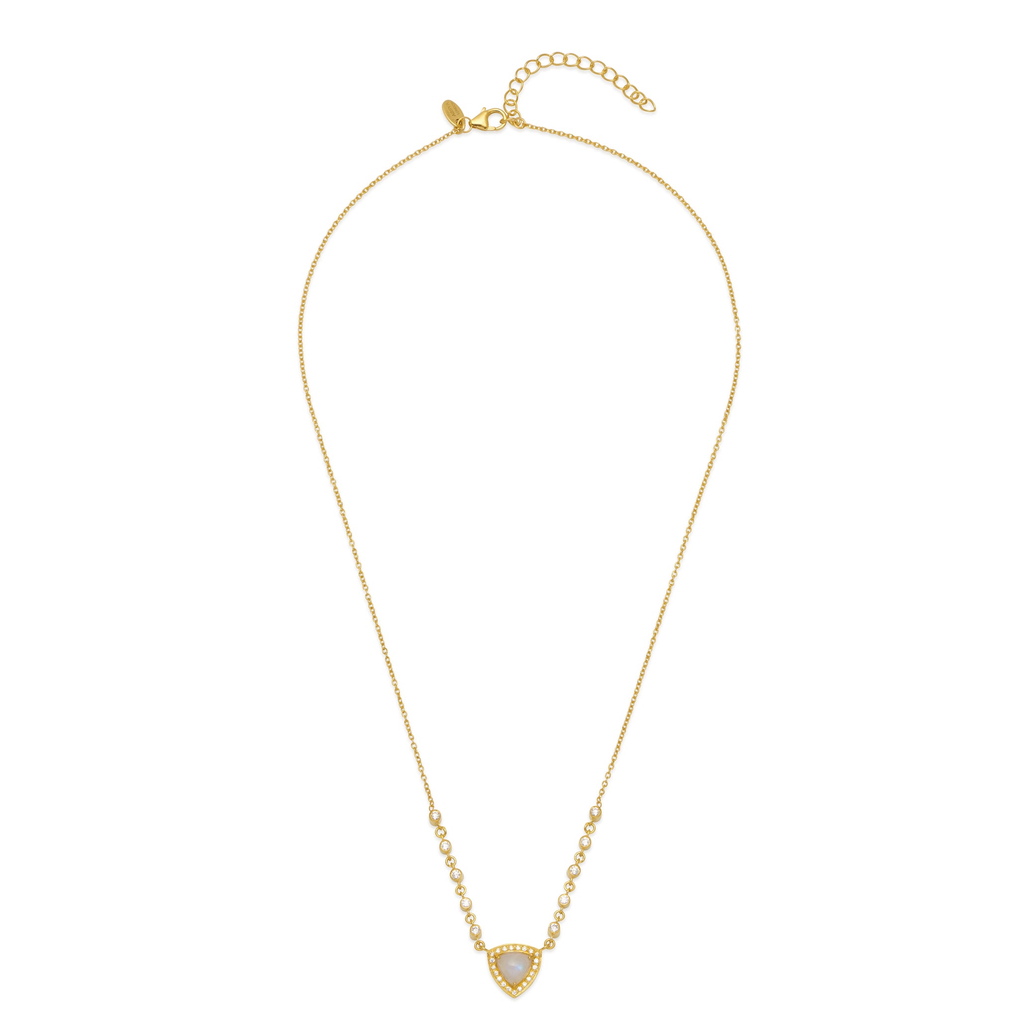 18ct gold plated vermeil on sterling silver chain with natural moonstone charm necklace