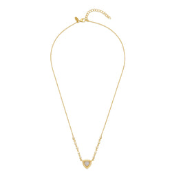 Gold & Moonstone Pyramid Charm Necklace