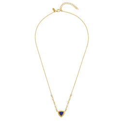 Gold & Lapis Lazuli Pyramid Charm Necklace