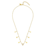 18ct gold plated vermeil necklace with white zircon pendant and gold charms