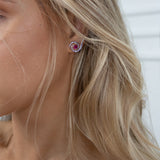 Rhodium & Zircon Spiral Earrings