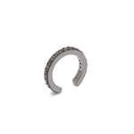 sterling silver black rhodium ear cuff with natural black diamonds