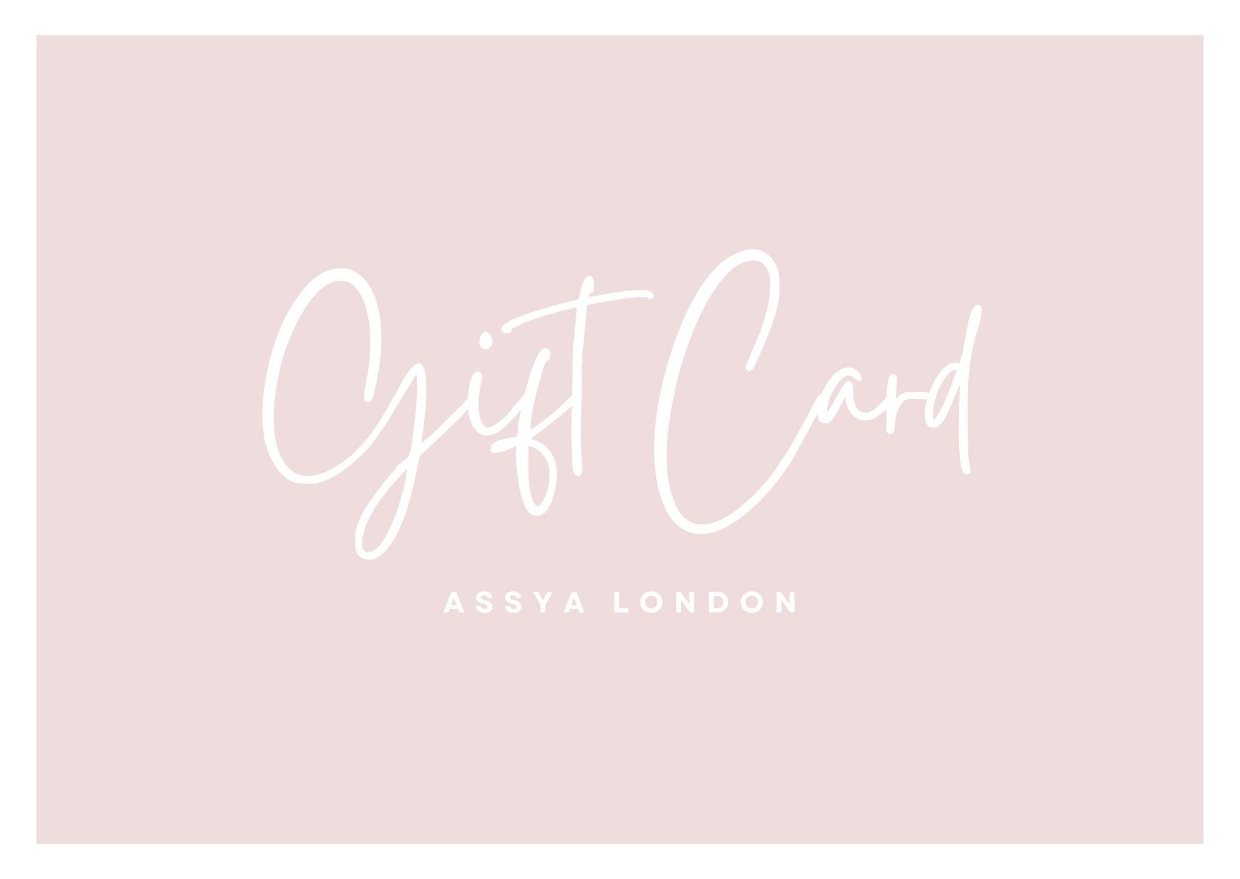 Assya London jewellery gift card