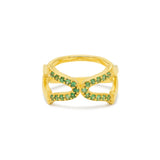 An 18ct gold vermeil ring with a green Tsavorite stone, part of the Oriental collection.