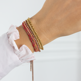 Gold & Pink Tassel Bracelet