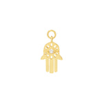 18ct gold plated vermeil hamsa charm with white zircon