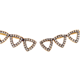 a pair of 18ct gold plated vermeil ear sliders with black rhodium and white diamond