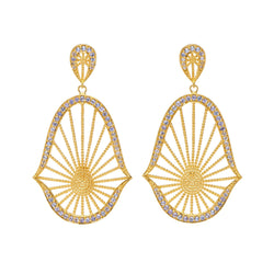Gold & Tanzanite Oriental Statement Earrings