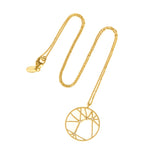 An 18ct gold necklace with a white diamond pendant in the shape of a star sign, known as the constellation for aries