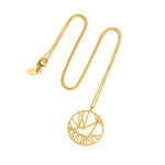 An 18ct gold necklace with a white diamond pendant in the shape of a star sign, known as the constellation for Capricorn