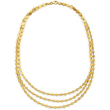 a 18ct gold plated vermeil three layer necklace great for stacking