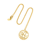 An 18ct gold necklace with a white diamond pendant in the shape of a star sign, known as the constellation for gemini