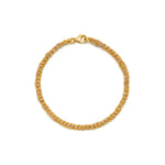 A 18ct gold-plated vermeil friendship bracelet with a baby pink silk thread and a lobster clasp closure.