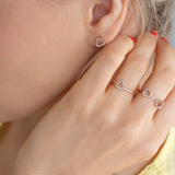 Rhodium & Zircon Elements Stud Earrings