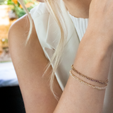 Rose Gold & Grey Silk and Gold & Baby Pink Frienship Bracelets