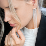 Silver Tassel Fringe Earrings
