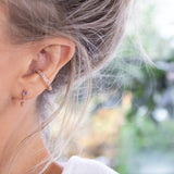 Rose Gold with Morganite & Grey Diamonds Huggies