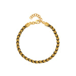 18ct Gold plated vermeil and Black Silk Braided Kuna Friendship Bracelet with lobster clasp.