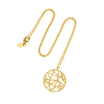 An 18ct gold necklace with a white diamond pendant in the shape of a star sign, known as the Leo Star Sign Necklace.