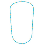 18ct plated gold vermeil with natural turquoise charmed long necklace with gold vermeil nuggets.