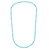 18ct plated gold vermeil with natural turquoise charmed long necklace with gold vermeil nuggets.