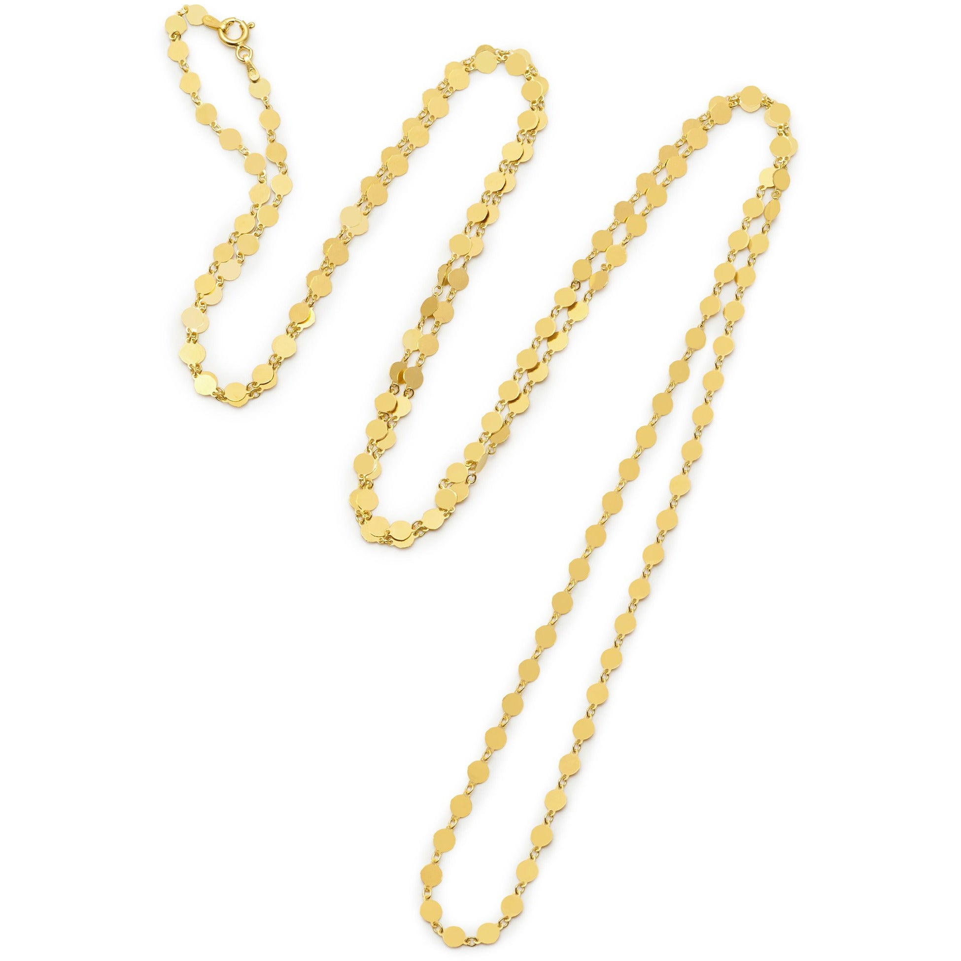 a 18ct gold plated vermeil long necklace great for layering