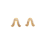 18ct gold plated earrings studs with tanzanite