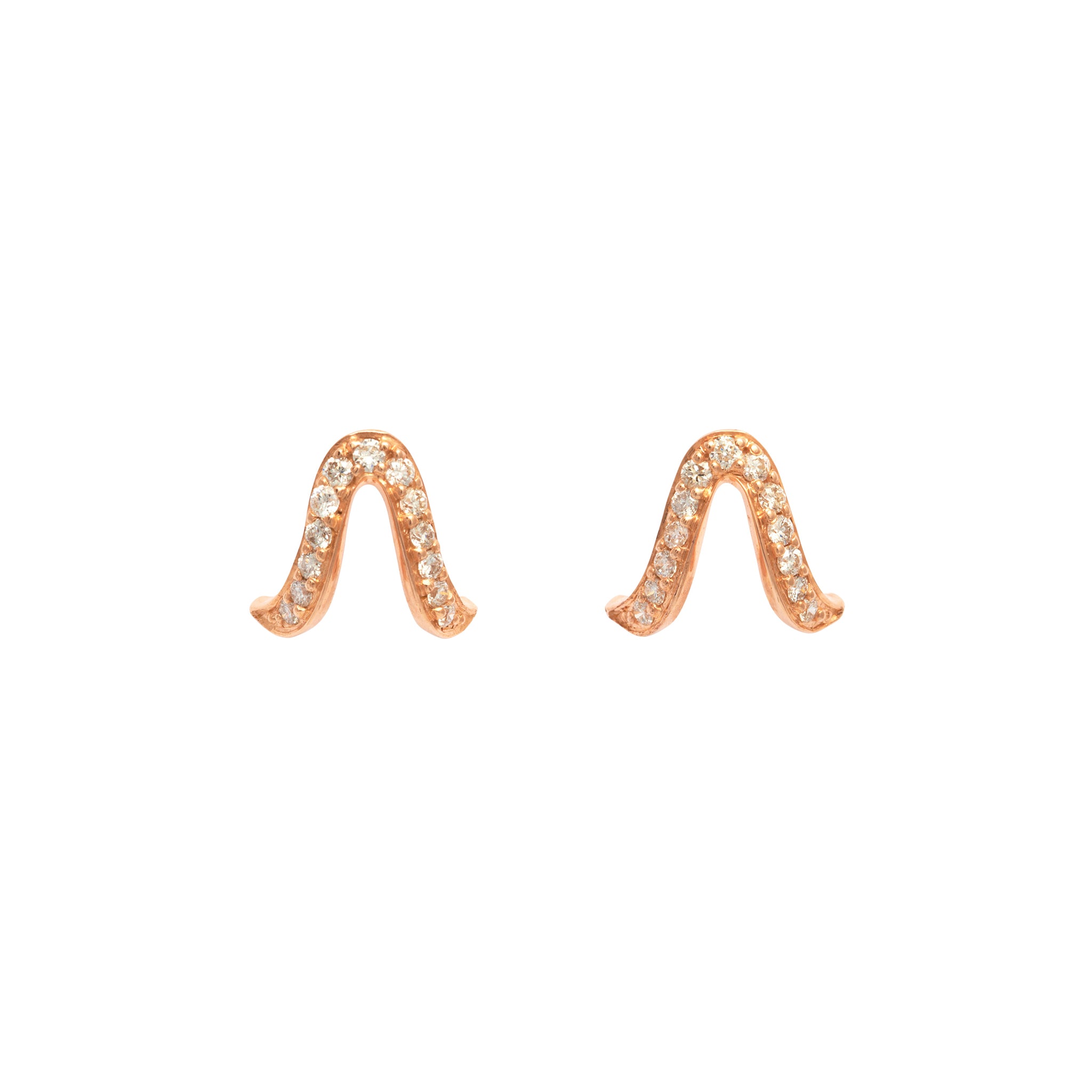 18ct rose gold plated silver with white diamonds