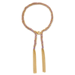 Gold & Lilac Tassel Bracelet