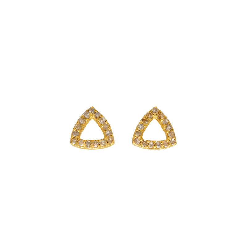 Gold & Grey Diamonds Elements Stud Earrings