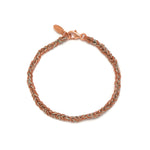 18ct rose gold plated silver with grey silk weaved friendship bracelet