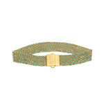A 18ct gold vermeil and turquoise silk weaved bracelet with a gold clasp,